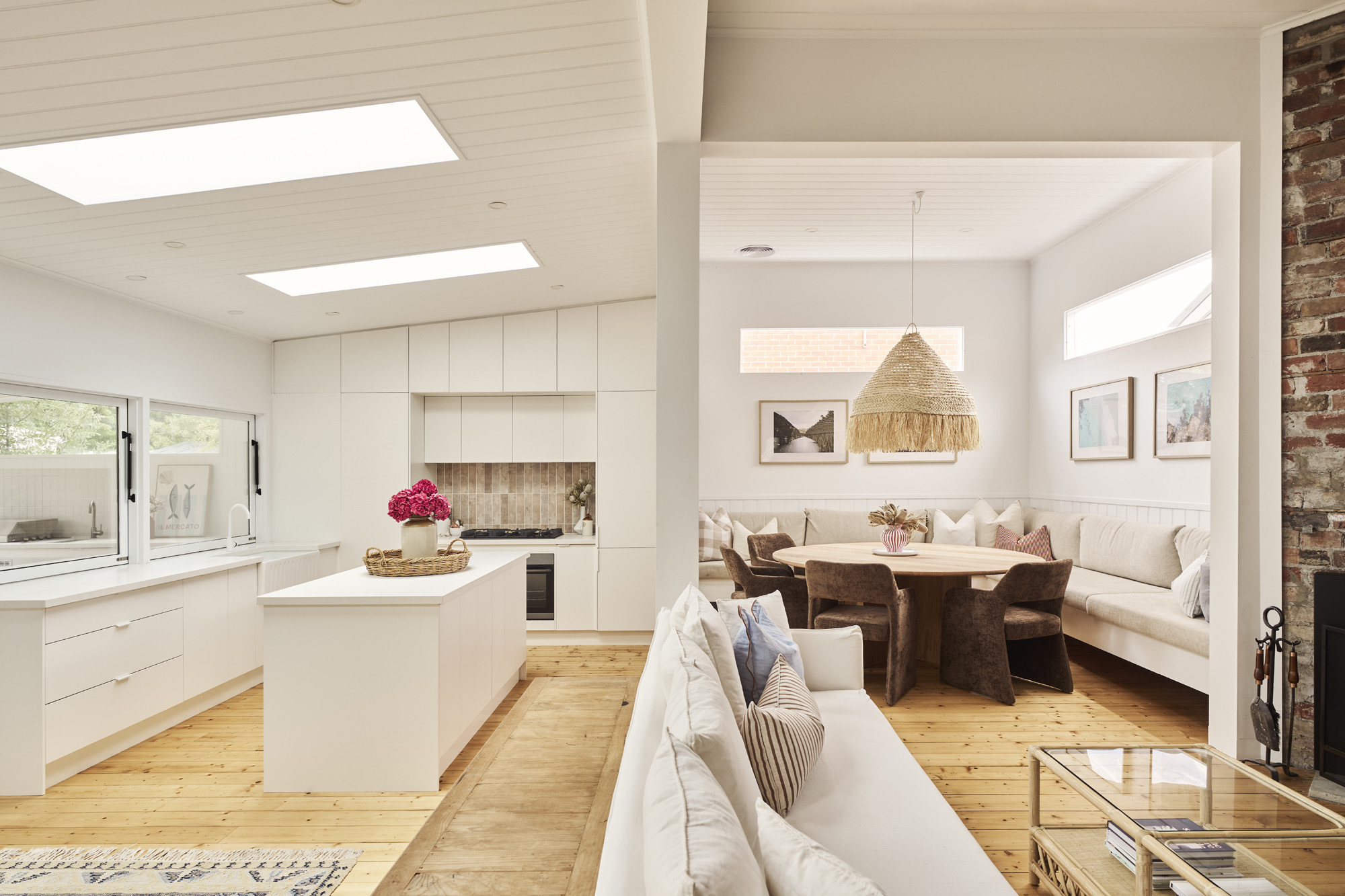 Open-plan kitchen, dining and living at Zalm, North Bendigo